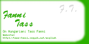 fanni tass business card